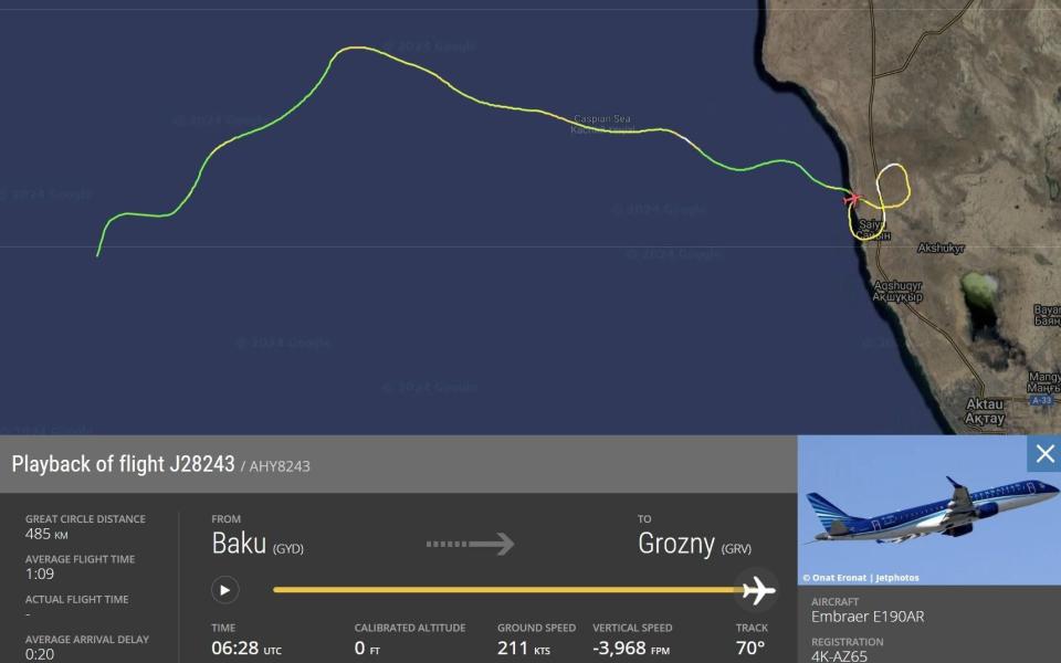 Russian missile defence system ‘shot down Azerbaijan Airlines plane’, reports say