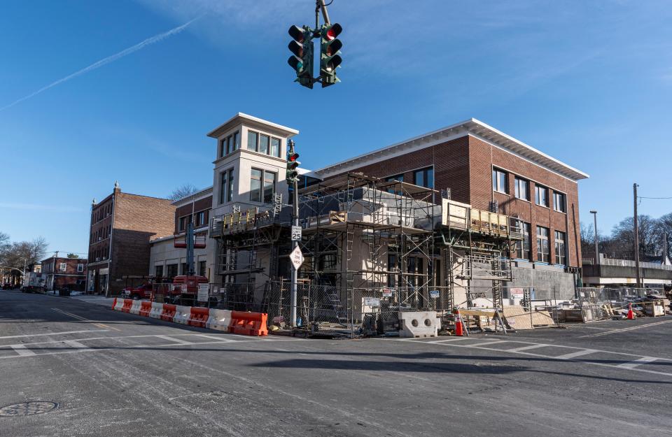 A look inside Pelham development with municipal center and apartments in heart of village