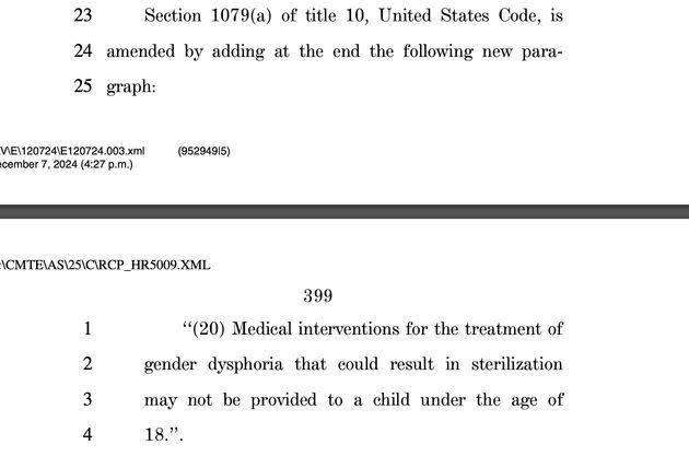 House Passes Defense Bill That Strips Health Care From Military Families’ Trans Kids