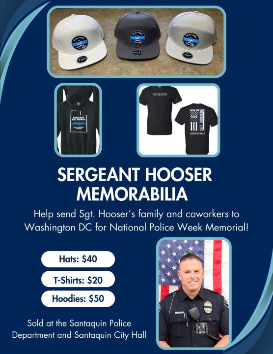 Santaquin police sell Sgt. Hooser memorabilia to send family of fallen officer to Washington D.C.