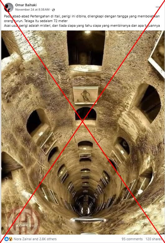 Image of centuries-old Italian well shared with false claim origins 'remain a mystery'