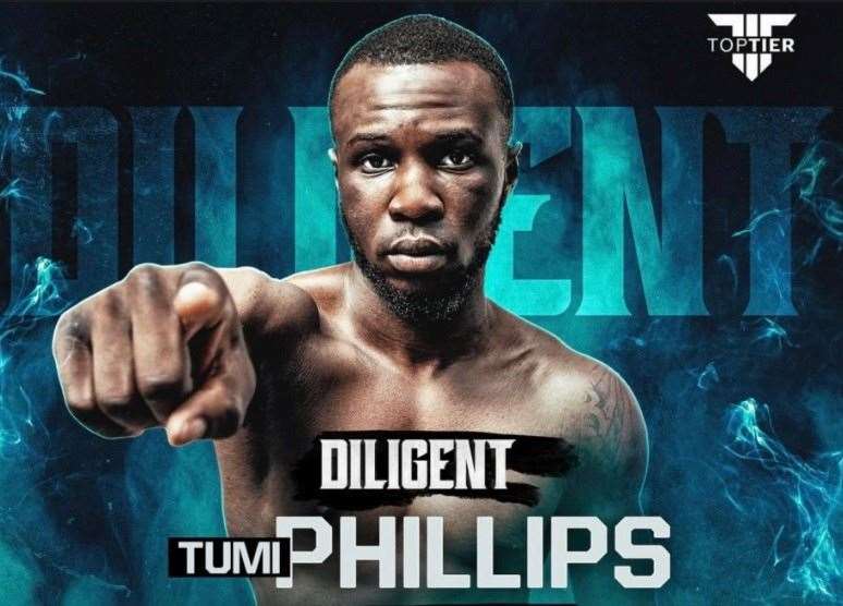 Chatham’s Tumi Phillips faces Mexican Christian Lopez Flores on Saturday at the Brentwood Centre on Top Tier Boxing’s ‘The Statement 2’ event