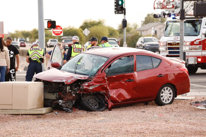 Bloodied woman transported in ambulance from brutal Circle K crash