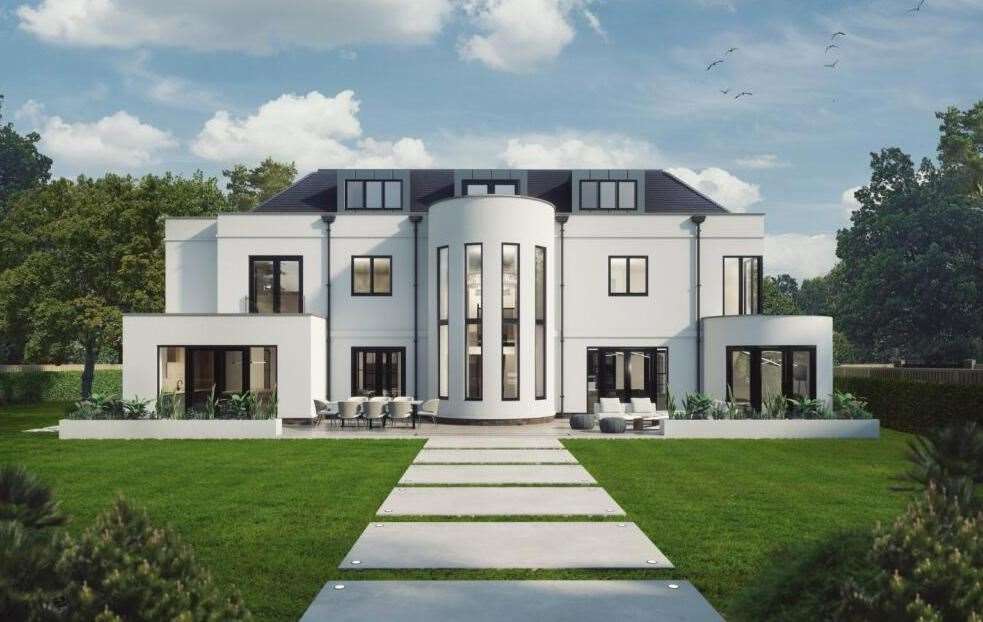 The new £2.2m home in Saltwood, Hythe, designed by architects Hollaway Studio being built on site of devastating fire