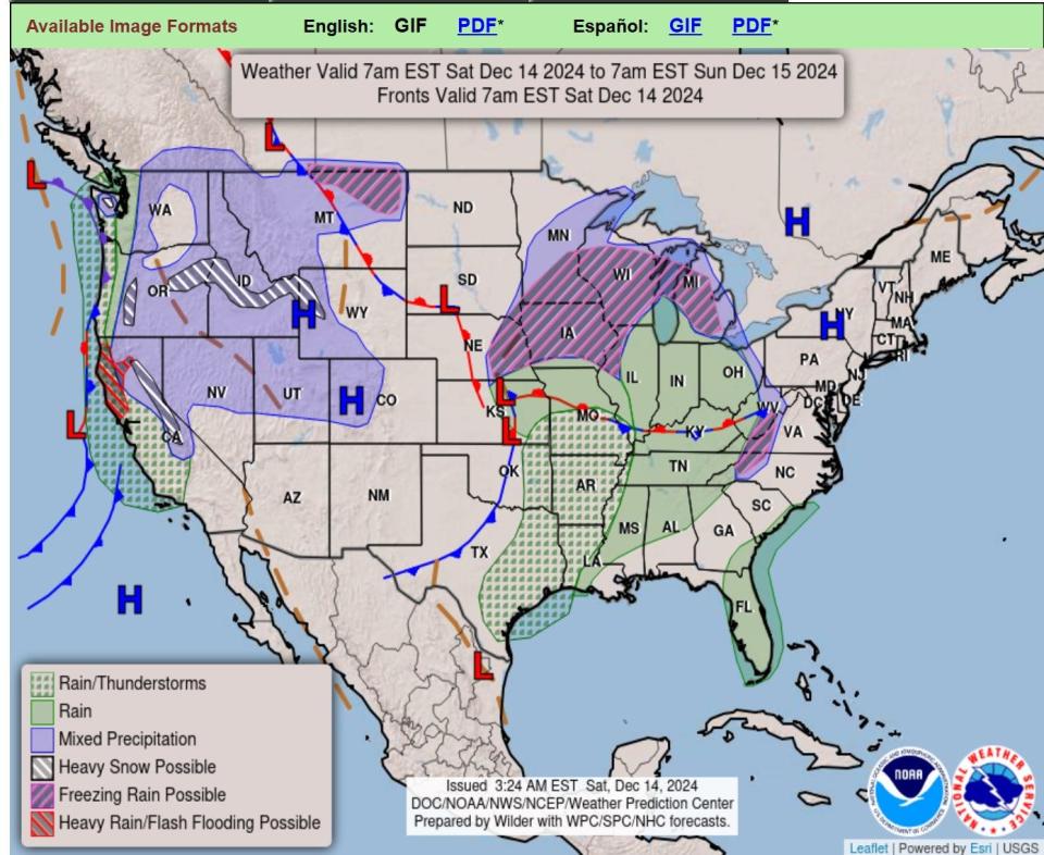 Weekend weather includes ice, snow, rain, winds – even a tornado warning for San Francisco