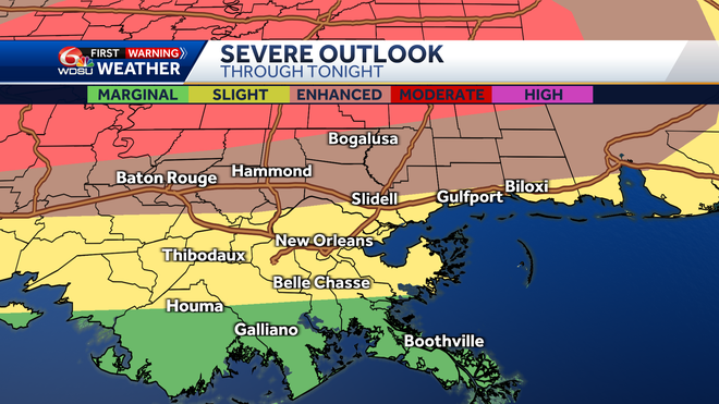 New Orleans weather forecast when severe storms arrive tornadoes