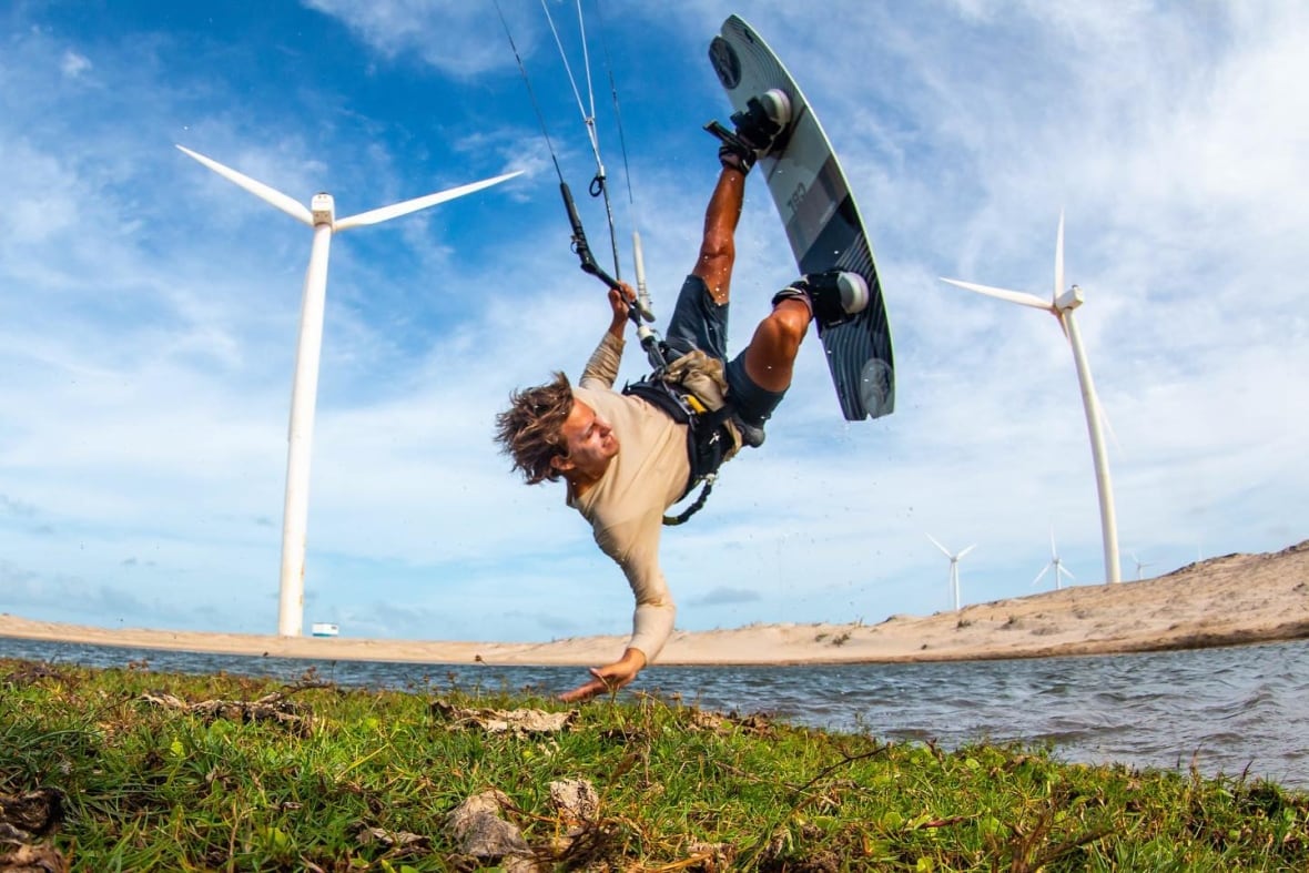 Just 3 months after a shark took his leg, this P.E.I. kiteboarder was back on the water