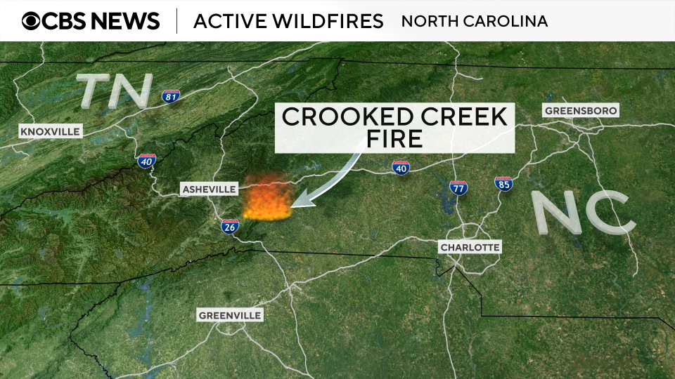 Wildfire erupts in North Carolina town recovering from Helene