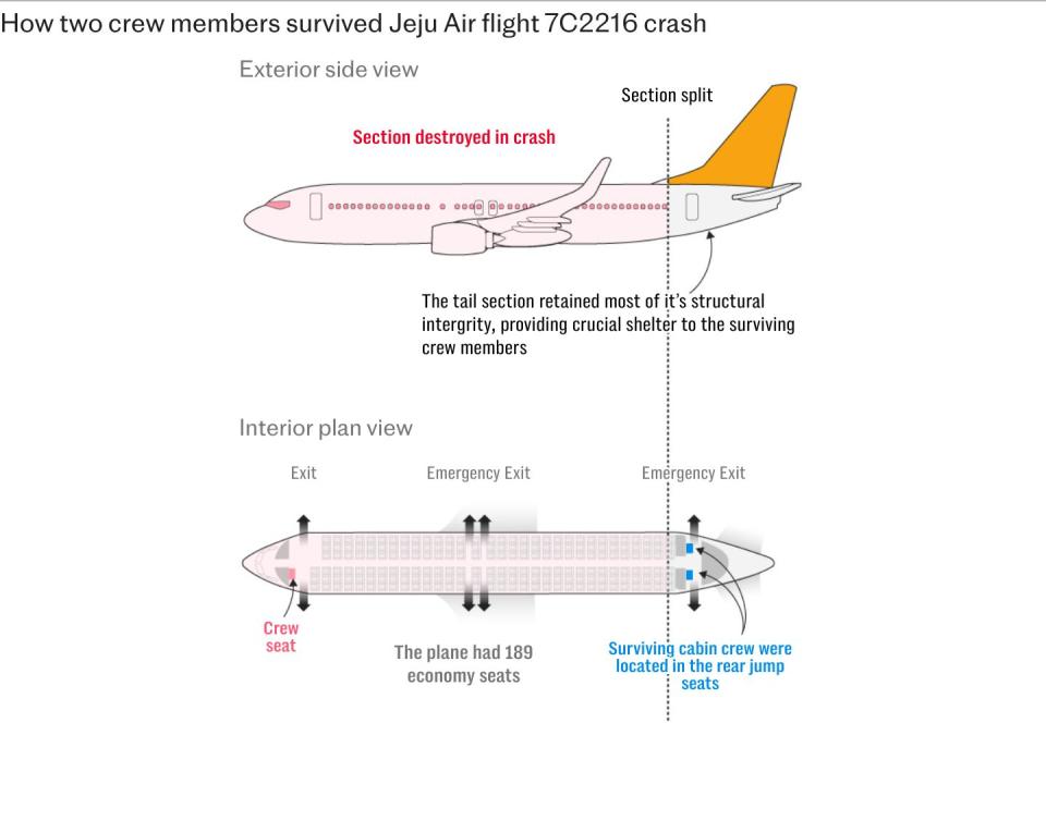 How two crew members survived deadly South Korea plane crash