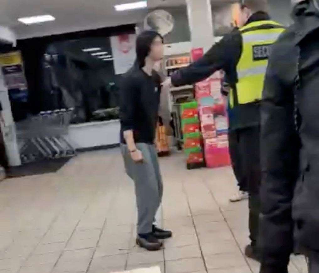 Two teenagers arrested after footage shows security guard at Tesco Express in St Lawrence, Ramsgate allegedly being threatened