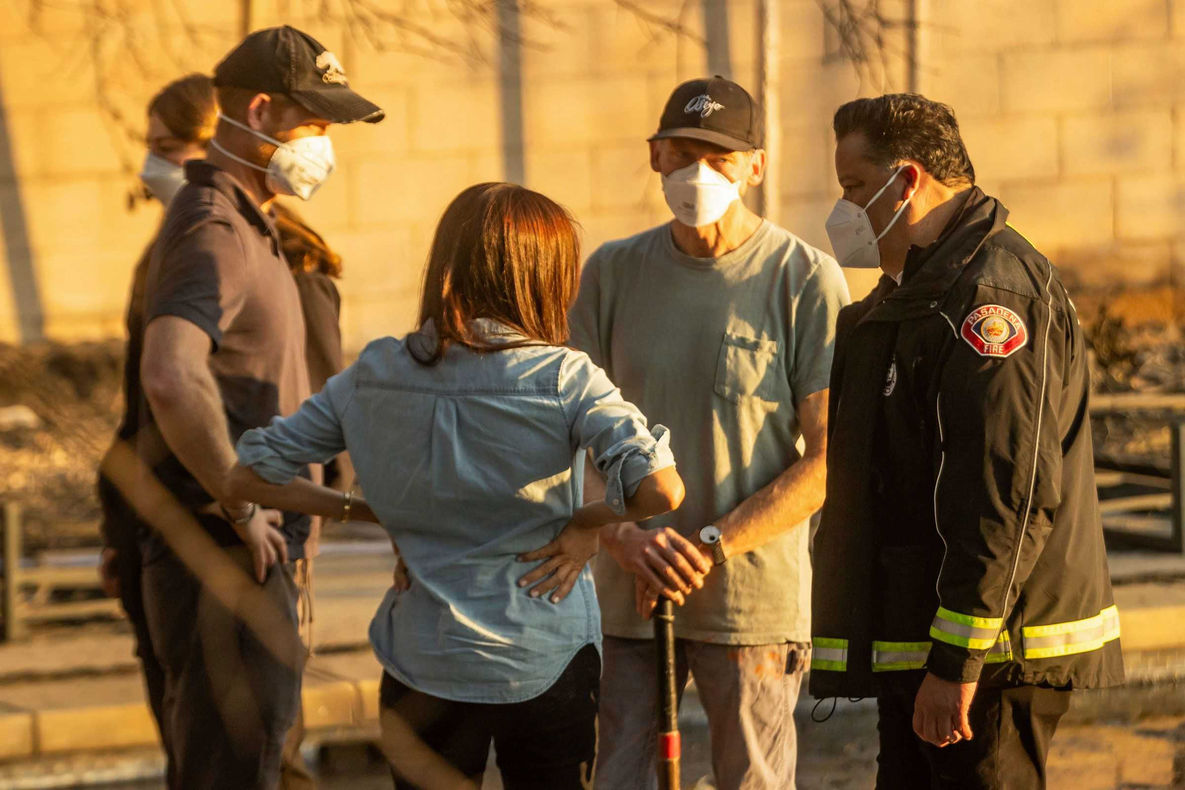 Prince Harry and Meghan make surprise appearance to comfort people affected by LA wildfires