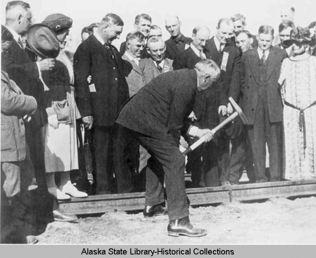 A golden spike that completed the Alaska Railroad is up for auction