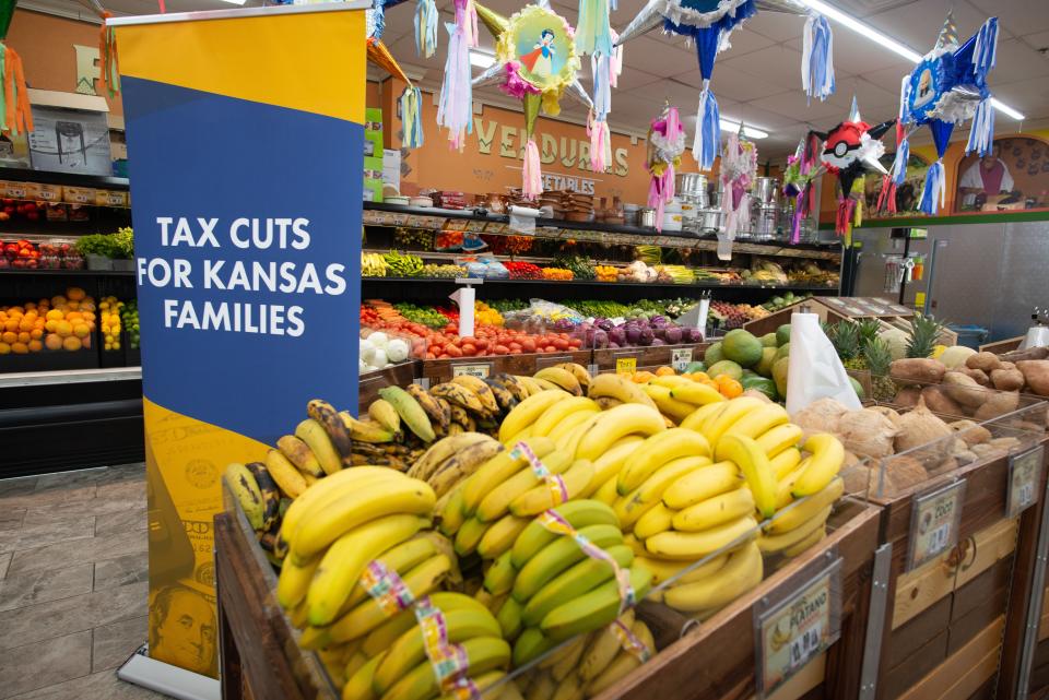 With Kansas food sales tax eliminated, what is the tax on groceries in Topeka?