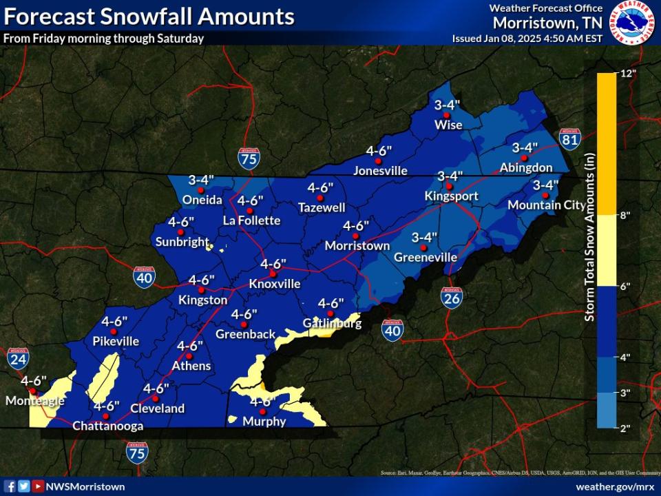 How much snow is Knoxville supposed to get? East Tennessee to see significant impact from winter storm