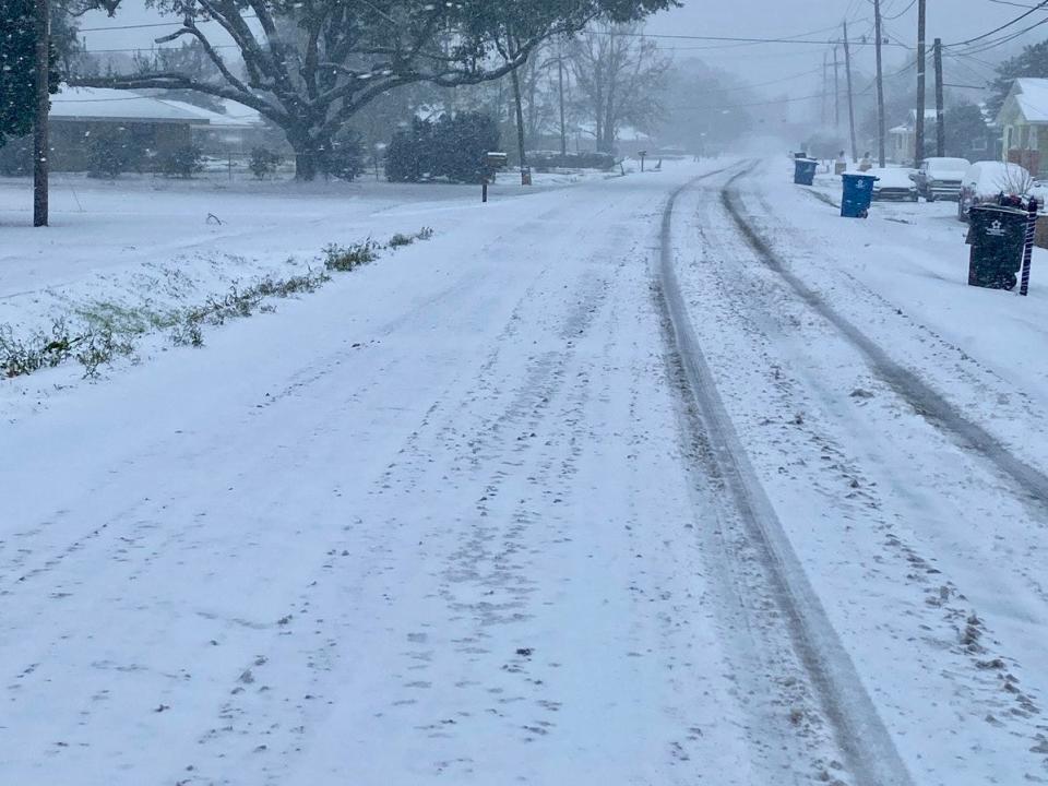 Historic snowfall in southeast Louisiana. Here are the snow totals from NWS