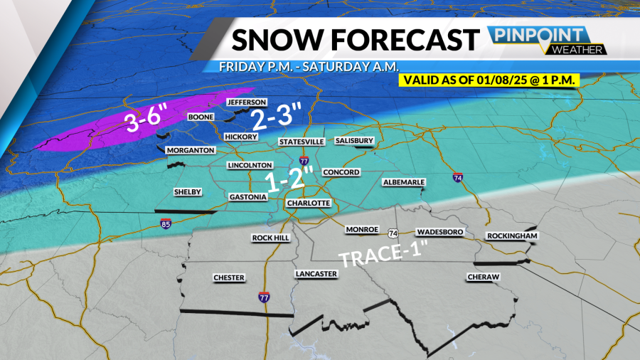 First look at potential snow, ice totals for Friday and Saturday winter storm