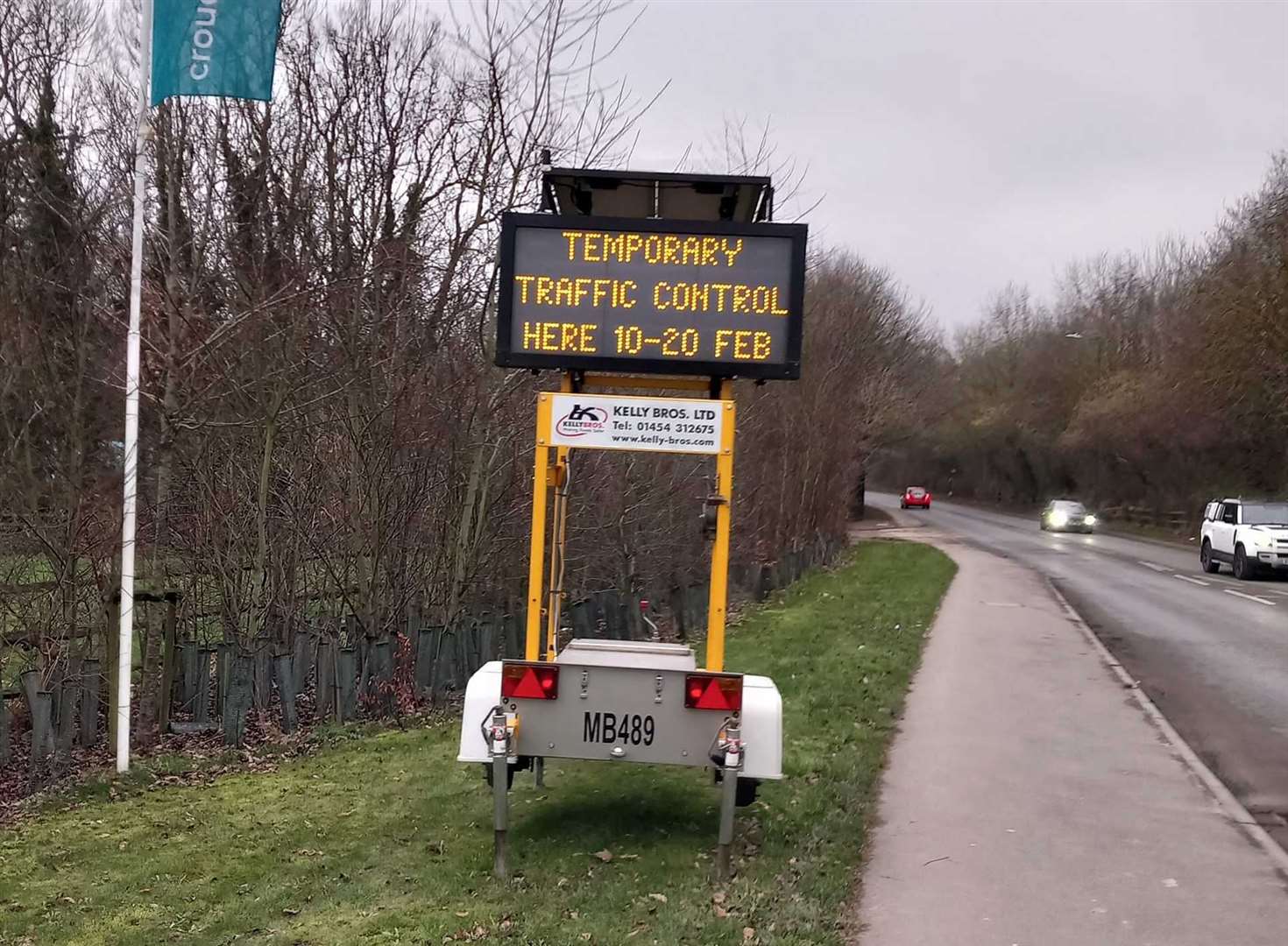 Temporary traffic lights to be installed on Hermitage Lane near Maidstone Hospital for electricity works