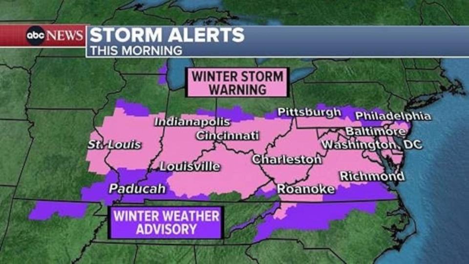 Major winter storm covers 13 states, breaking snowfall records as it moves east