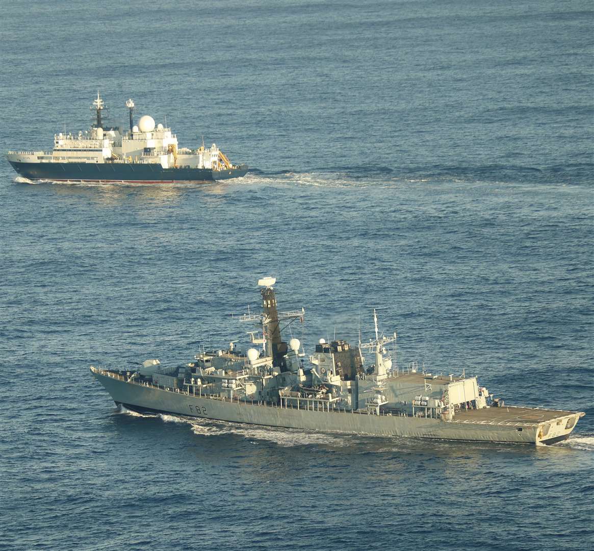 Royal Navy sees off Putin’s Russian spy ship Yantar in UK waters