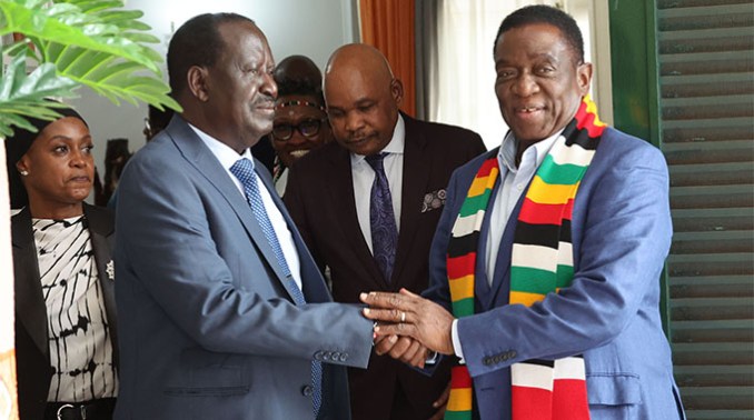 Mnangagwa Meets Odinga to Discuss AU Leadership Bid – The Zimbabwe Mail