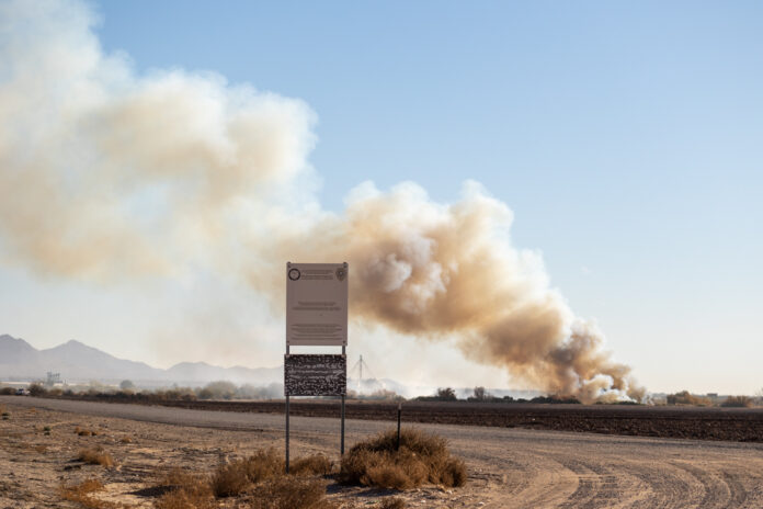 3 fire departments battle MCG brushfire