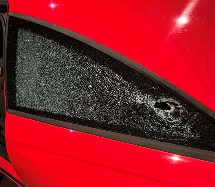 Driver says ‘child could’ve been killed’ after metal ball smashes through car window on A20 London Road in West Kingsdown