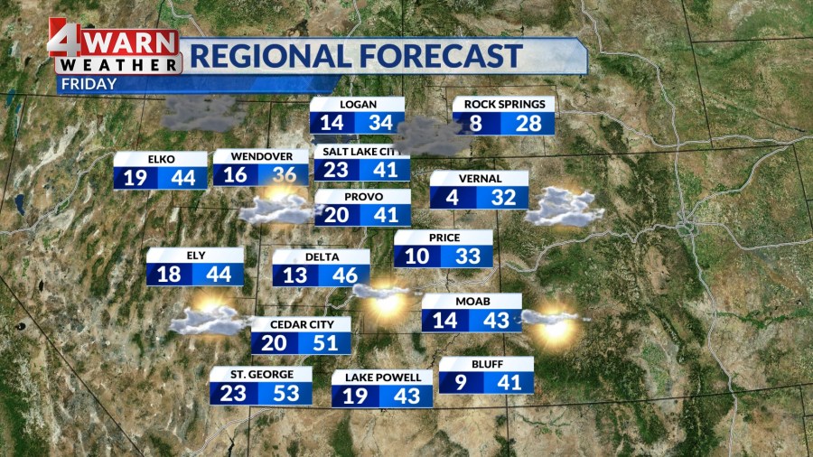 Relatively warm Friday ahead of weekend snow