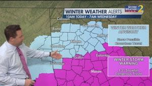 Winter weather advisory, winter storm warning in effect