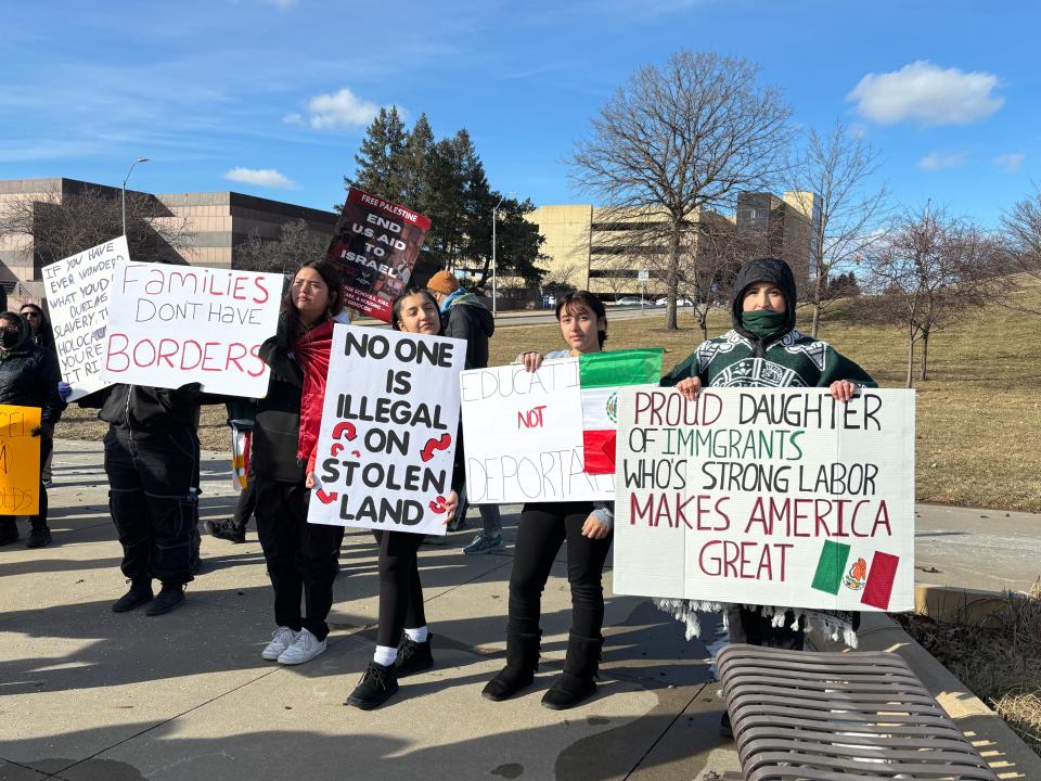 Hundreds gather on Iowa Capitol's steps for rally in opposition to mass deportations