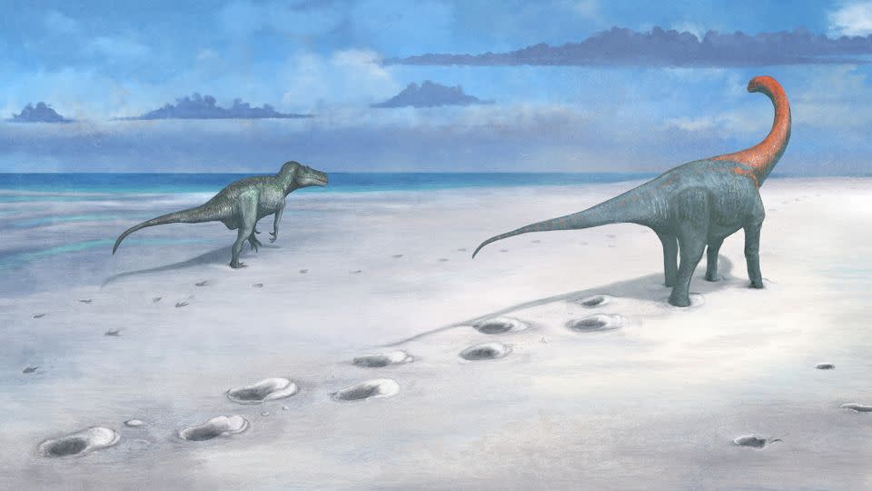 Nearly 200 Jurassic footprints unearthed on ‘dinosaur highway’ in southern England