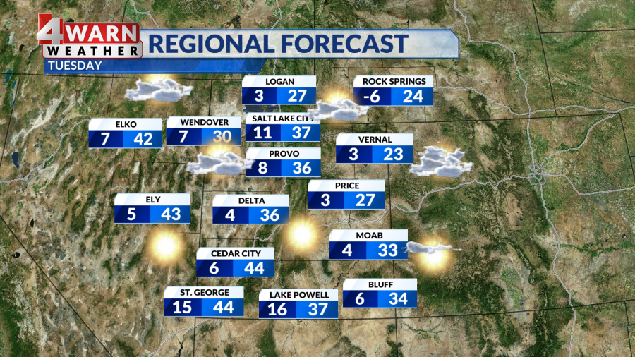 Teeth-chattering Tuesday for the Beehive state before weather starts to warm up