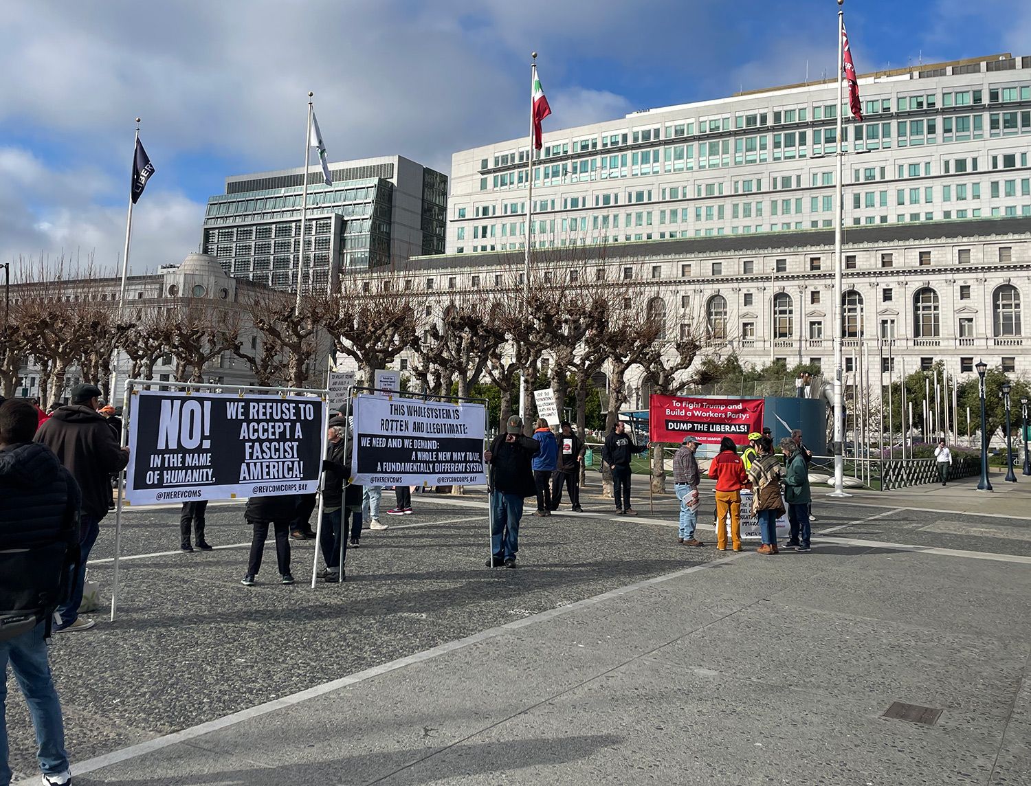 1,000 Protesters Marched Down Market Street Ahead of Trump Inauguration With Messages About Immigrants, Palestine