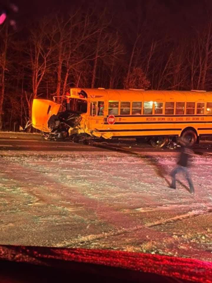 1 dead, 2 injured after crash involving school bus in Brown County