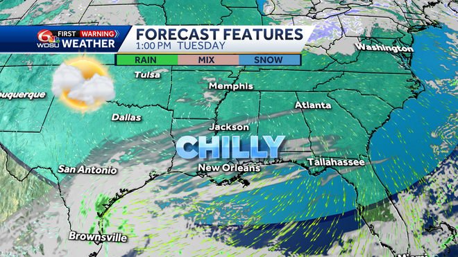 New Orleans weather forecast how cold will it get when it rains