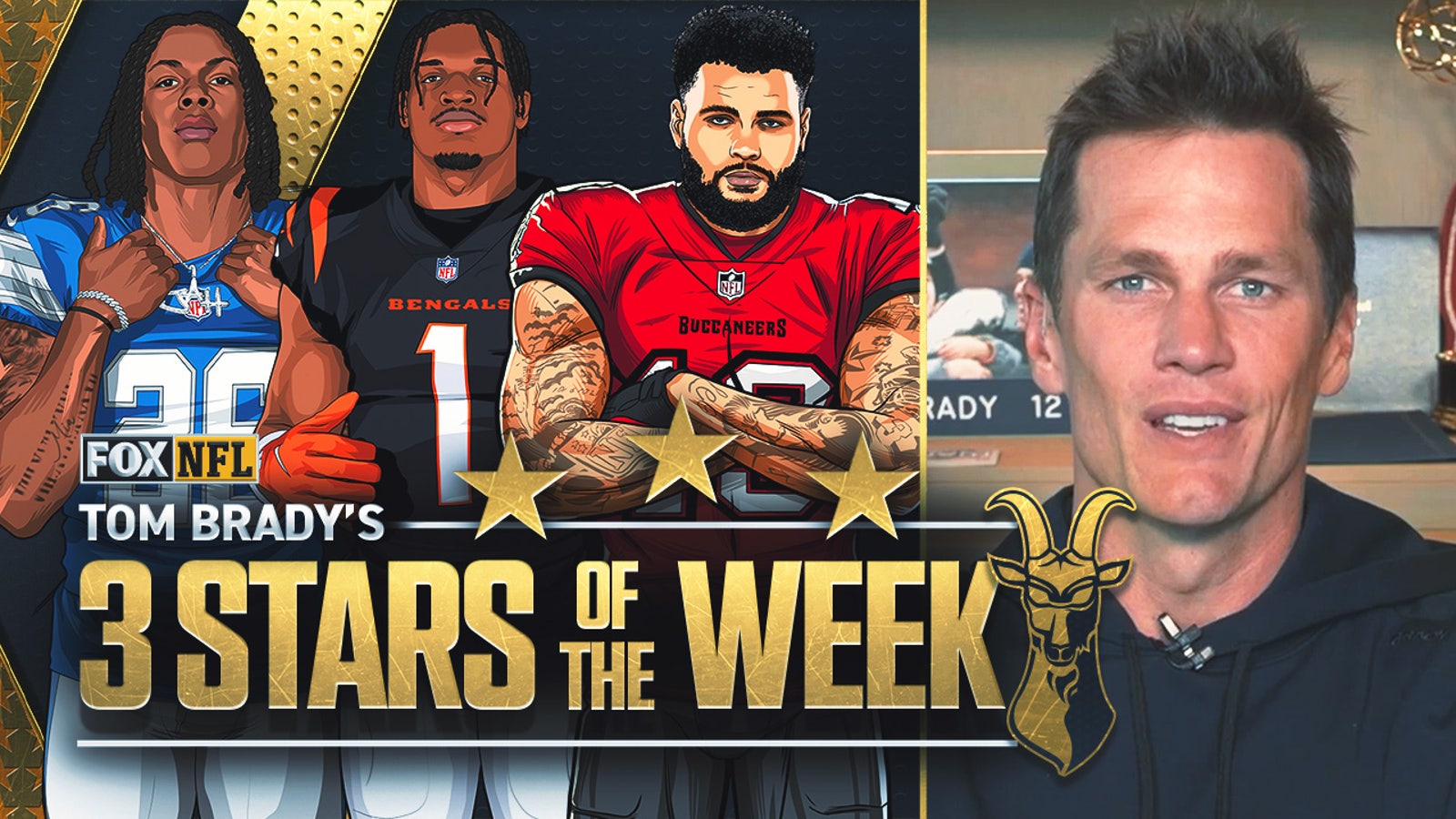 Tom Brady's 3 Stars of Week 18, including Lions' Jahmyr Gibbs