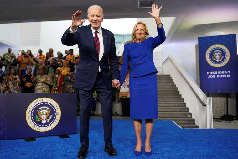 Biden tries to lift Democrats’ spirits on last full day in office