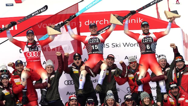 World champion Franjo von Allmen leads Swiss podium sweep of World Cup downhill