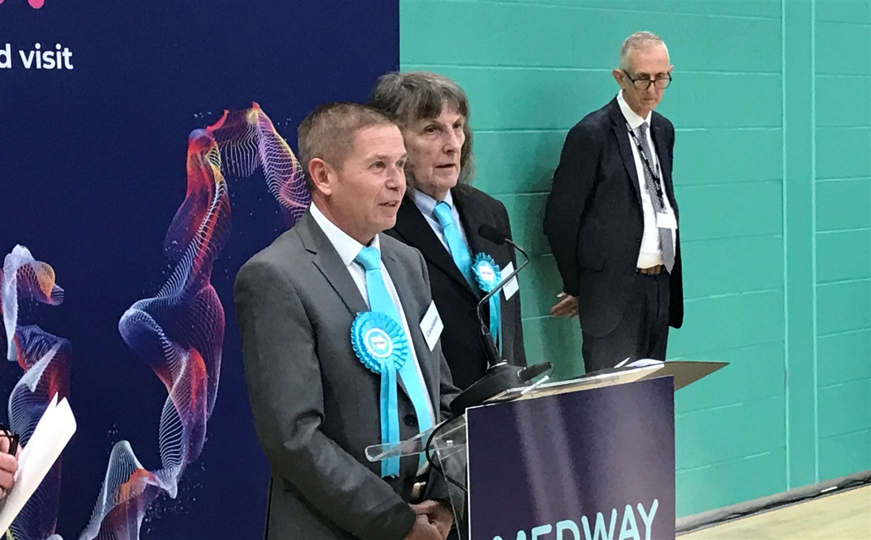 Reform UK candidates John Vye and David Finch win party’s first seats on Medway Council for Rochester East and Warren Wood as Labour regain Gillingham South in byelection