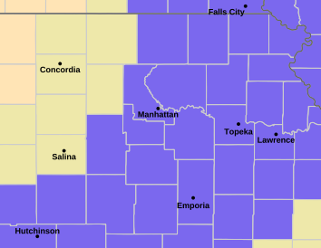 Winter weather advisory in effect for area that includes northeast Kansas