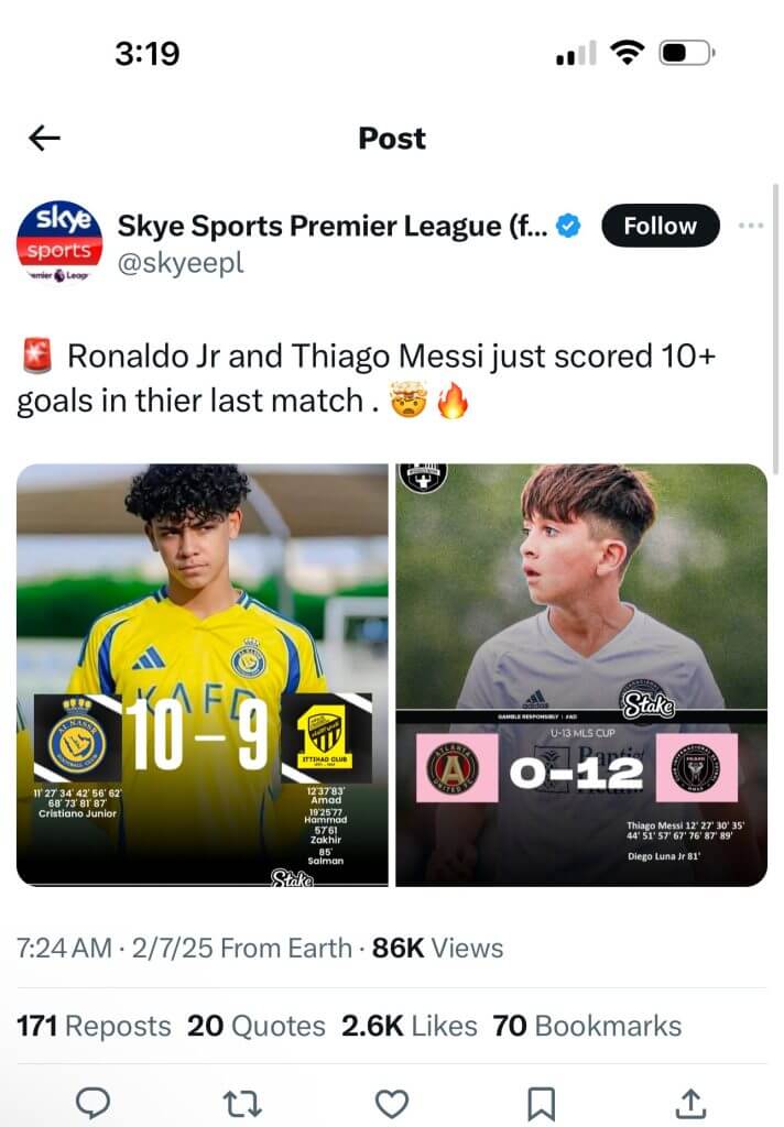 How Cristiano Ronaldo and Lionel Messi’s sons became pawns in viral betting ploy gone awry