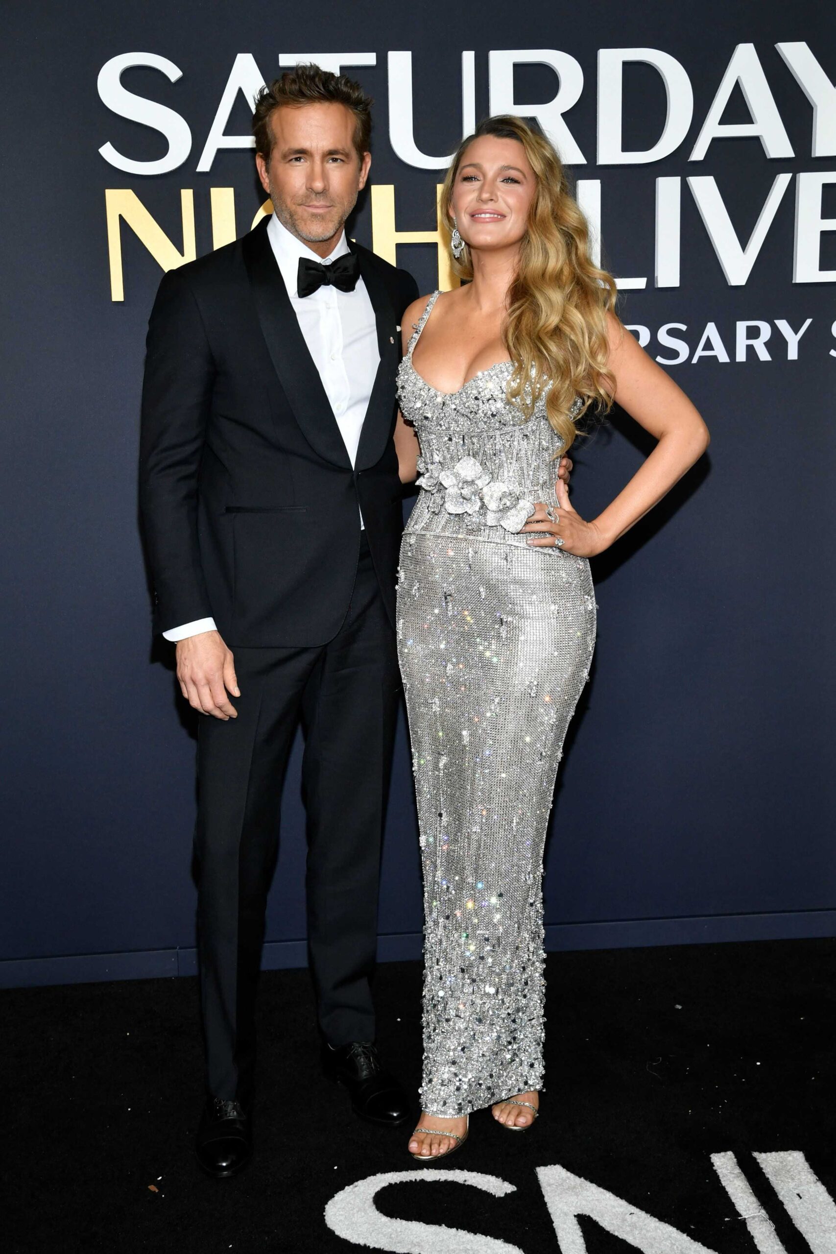 Blake Lively and Ryan Reynolds attend 'SNL' 50 red carpet