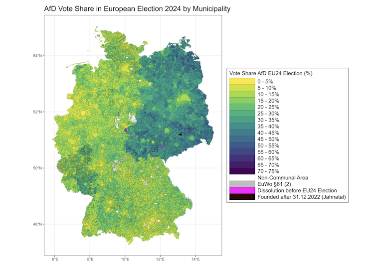 These maps of support for Germany’s far-right AfD lay bare the depth of the urban-rural divide – Famagusta Gazette