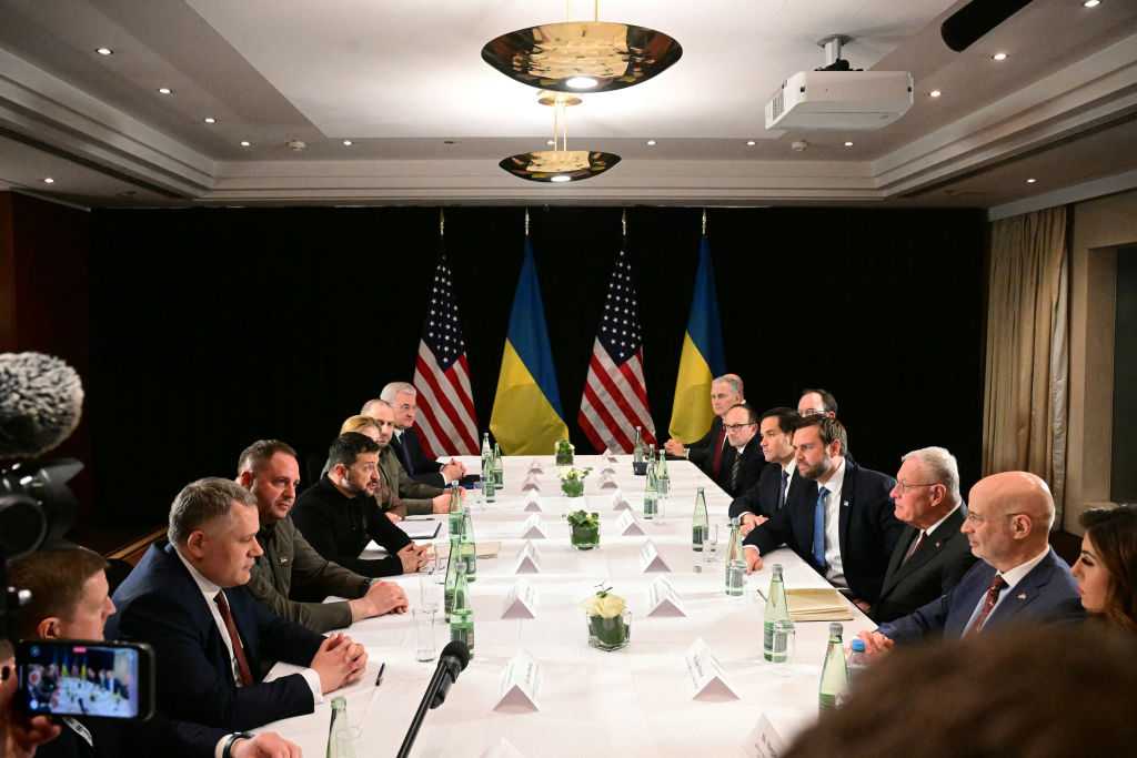 Vice President Vance meets with Ukrainian president Zelenskyy in Munich