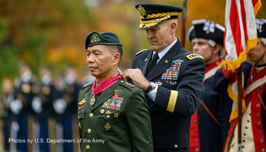 Philippine Army Chief receives the U.S. Legion of Merit Medal