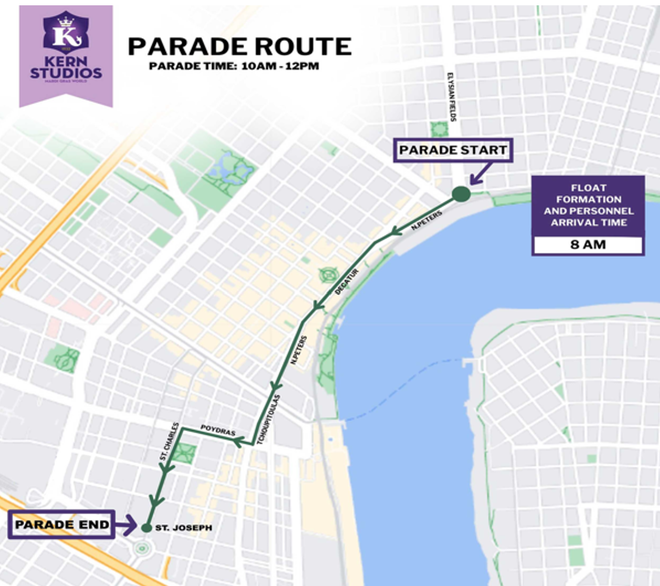 New Orleans Super Bowl Host Committee Parade route, traffic