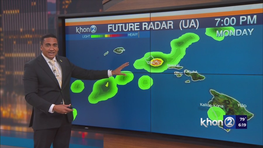 Front to move from Kauai to Oahu by Monday afternoon